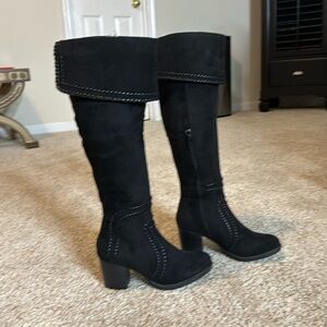 American rag lauraine over the knee boots black 5.5